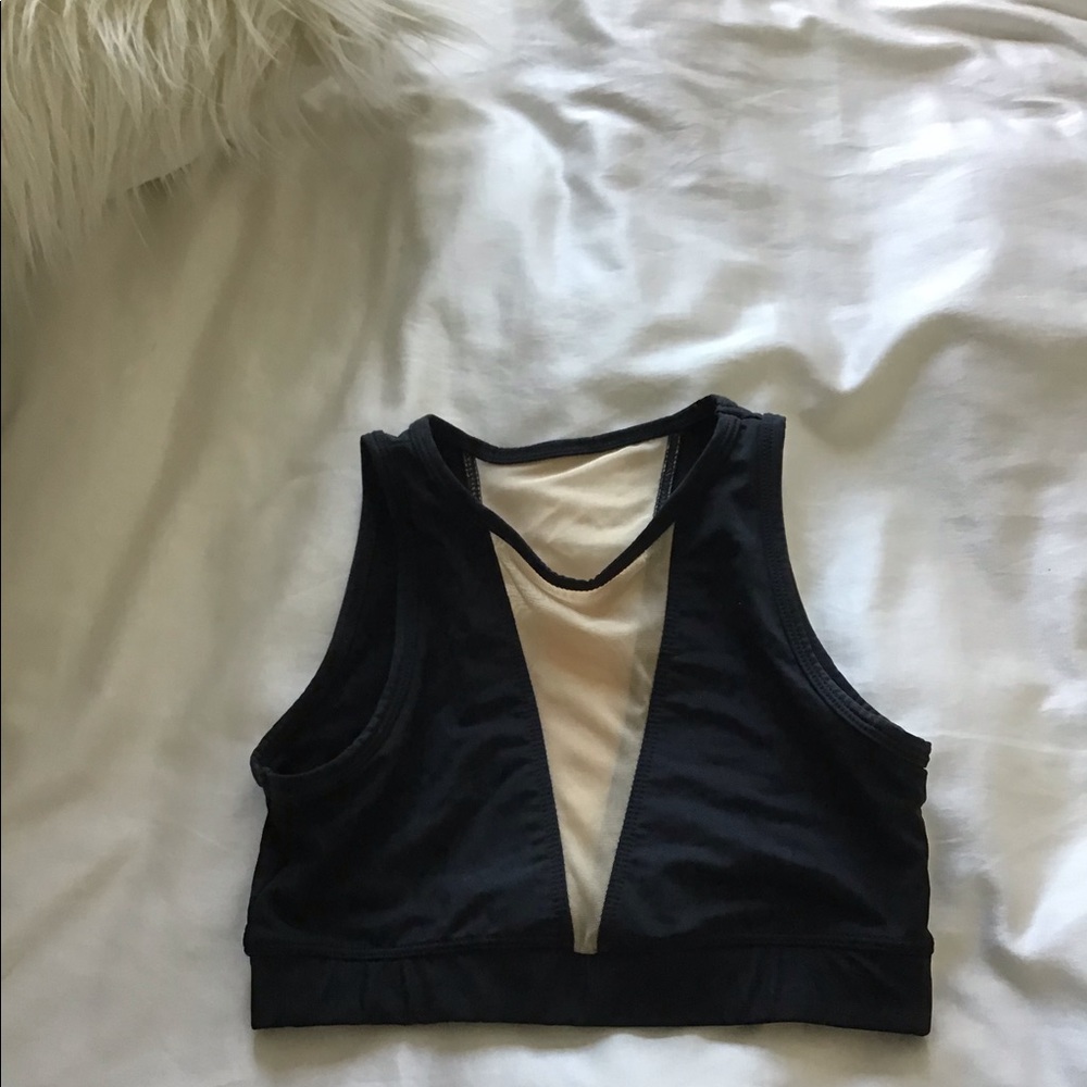 Onzie Black High Neck Mesh Sports Bra